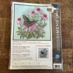 Dimensions Counted Cross Stitch Kit Butterfly & Daisies Cottage 35249 COMPLETE